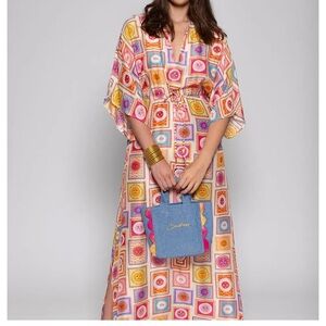 Vibrant Ibiza Print Patterned Maxi Dress